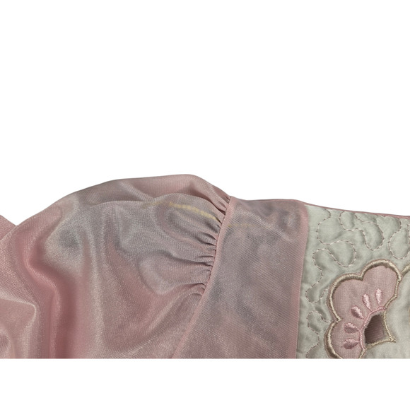 Vintage Peignoir Set Size Medium Pink Nylon Robe Nightgown Ashley Ames - Picture 5 of 10